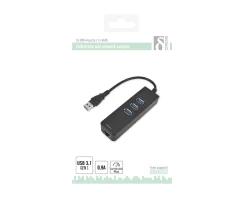 4 Ports USB 3.0 Gigabit Ethernet Lan Network Adapter Hub To 1000Mbps