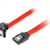 SATA 2 Angled (3GB/S) 70cm Metal Clips - Red