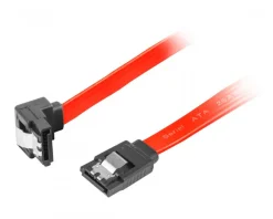 SATA 2 Angled (3GB/S) 50cm Metal Clips - Red