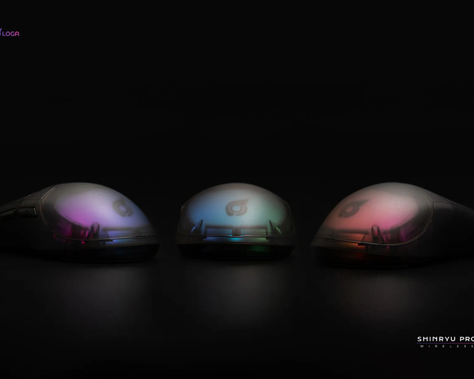Shinryu Pro Wireless Gaming Mouse - Hotswappable Switch - Black/Transparent