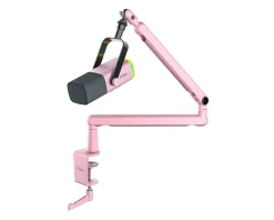 TAM8 Dynamic Gaming Microphone and Boom Arm - Pink