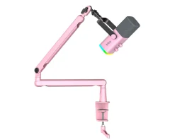 TAM8 Dynamic Gaming Microphone and Boom Arm - Pink