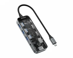 Transparent USB-C Docking Station - 10 ports