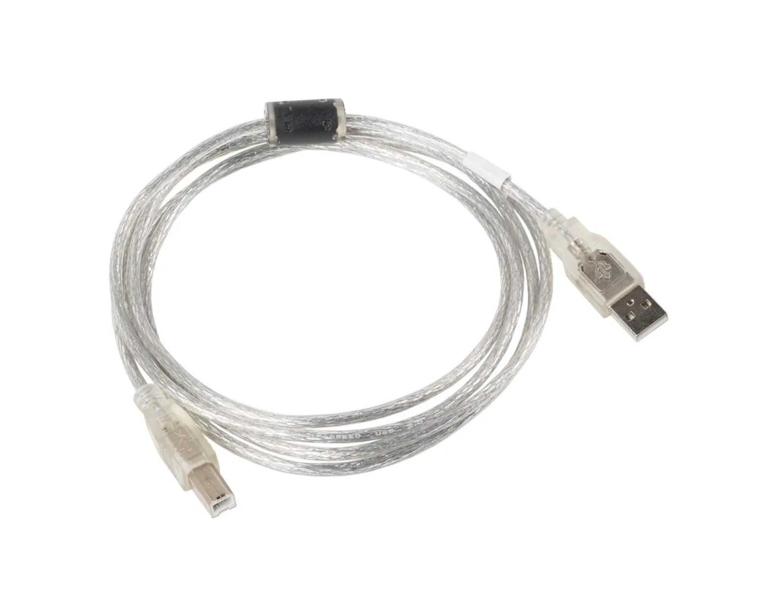 USB-A to USB-B 2.0 Cable Transparent (1.8 Meter)