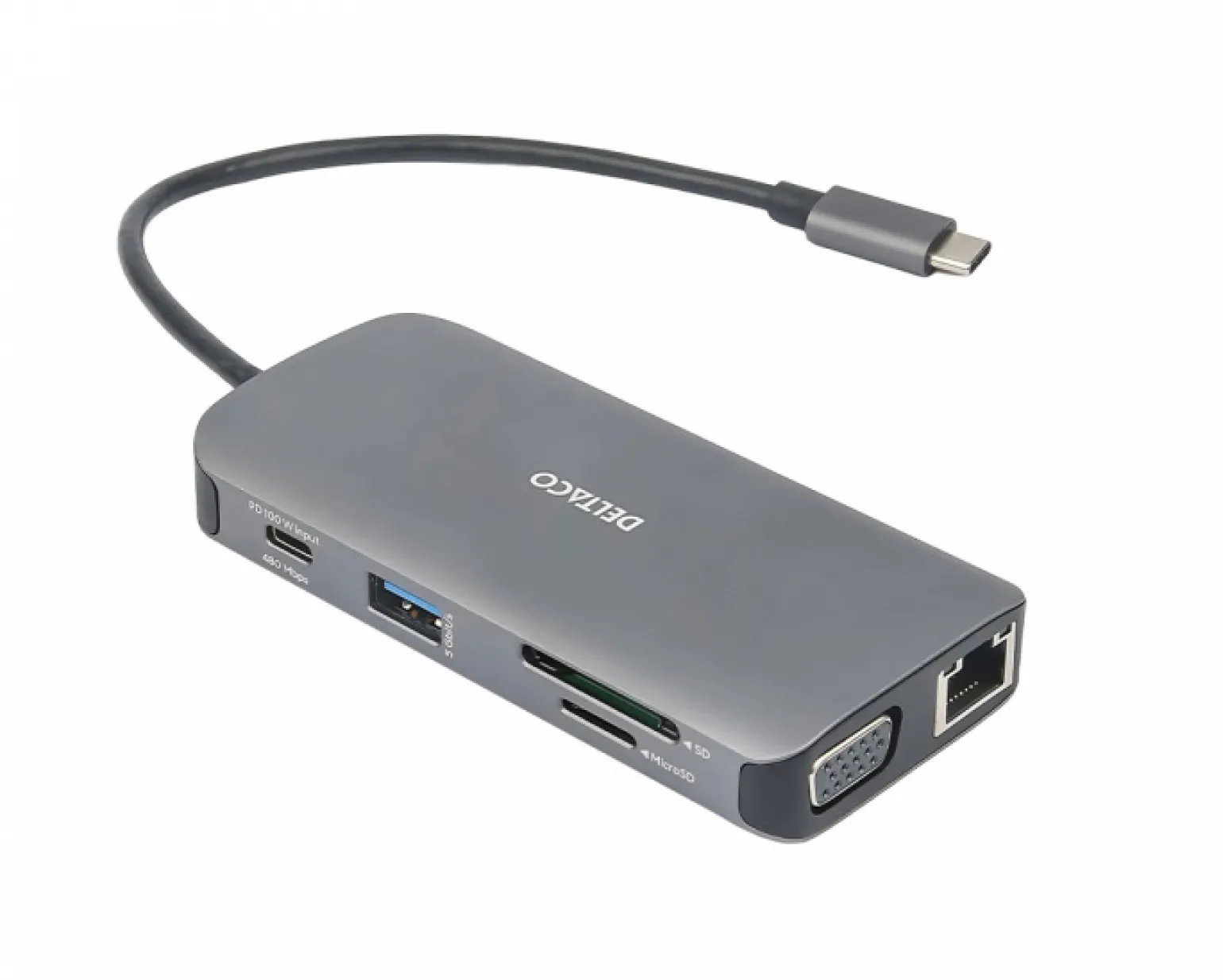 USB-C Docking Station with 9 Ports - Grey