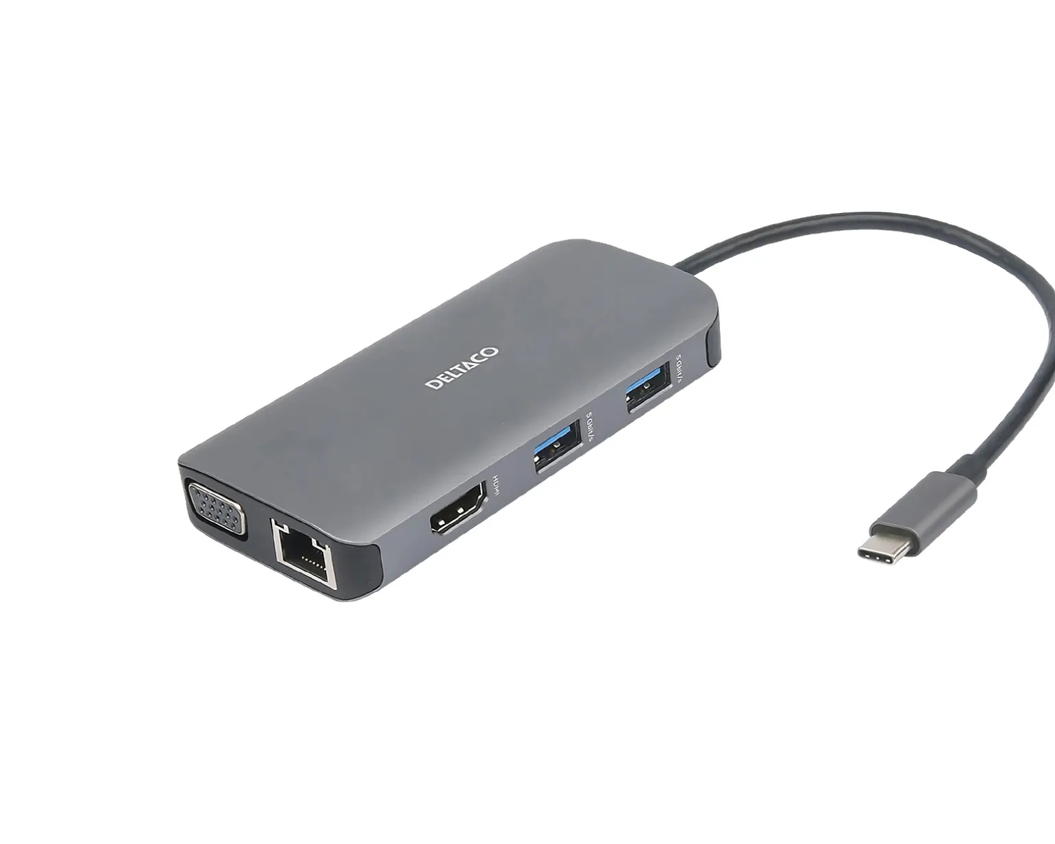 USB-C Docking Station with 9 Ports - Grey
