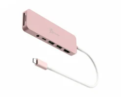USB-C Multi-Port Hub with 60W Power Delivery - Pink