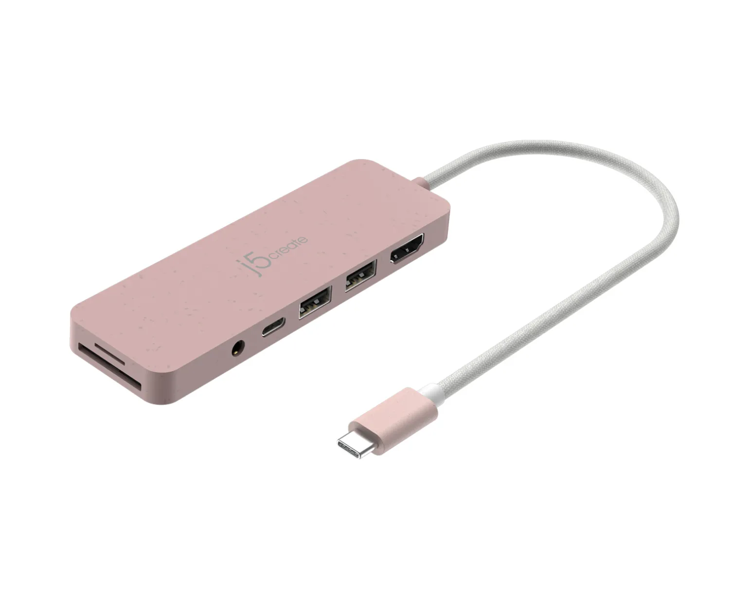 USB-C Multi-Port Hub with 60W Power Delivery - Pink