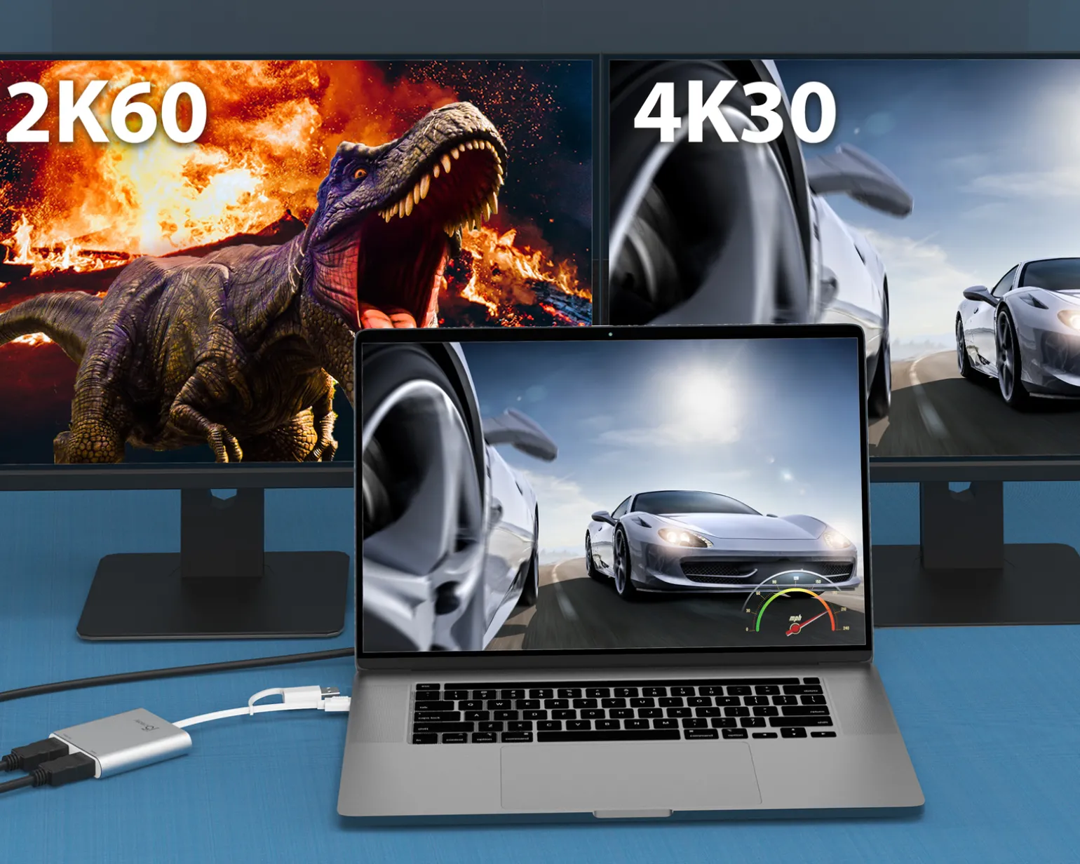 USB-C to Dual HDMI Multi-Monitor Adapter