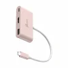 USB-C to HDMI 4K and USB Type-A with 90W Power Delivery - Pink