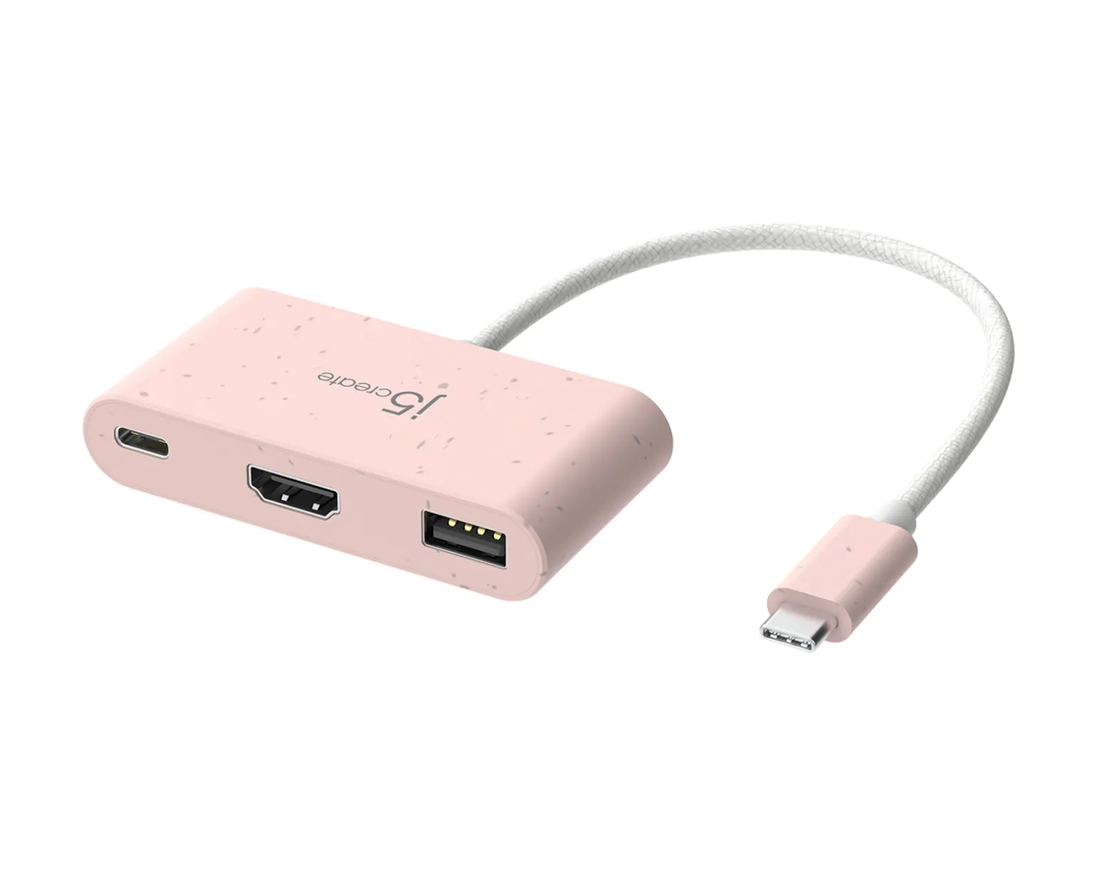 USB-C to HDMI 4K and USB Type-A with 90W Power Delivery - Pink