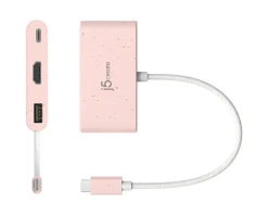 USB-C to HDMI 4K and USB Type-A with 90W Power Delivery - Pink