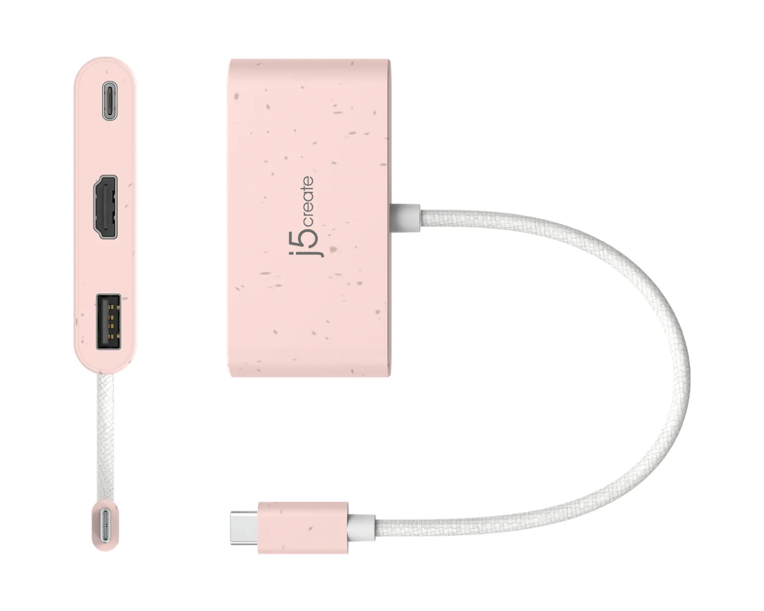 USB-C to HDMI 4K and USB Type-A with 90W Power Delivery - Pink