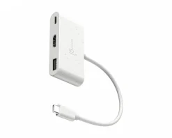 USB-C to HDMI 4K and USB Type-A with 90W Power Delivery - White