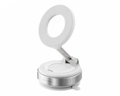 Vacuum Phone Holder with Magnetic Ring - White