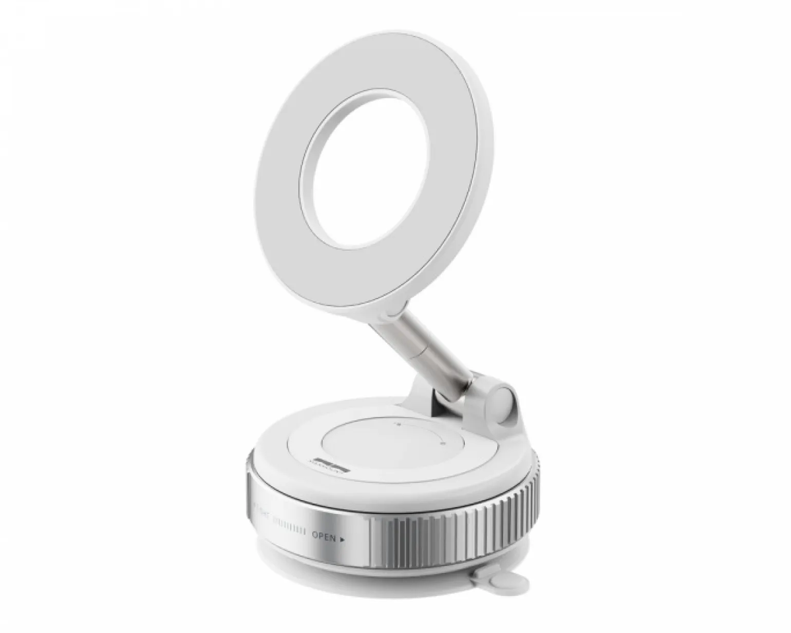 Vacuum Phone Holder with Magnetic Ring - White
