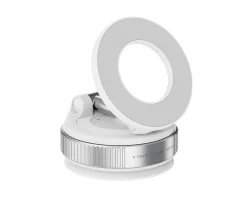 Vacuum Phone Holder with Magnetic Ring - White