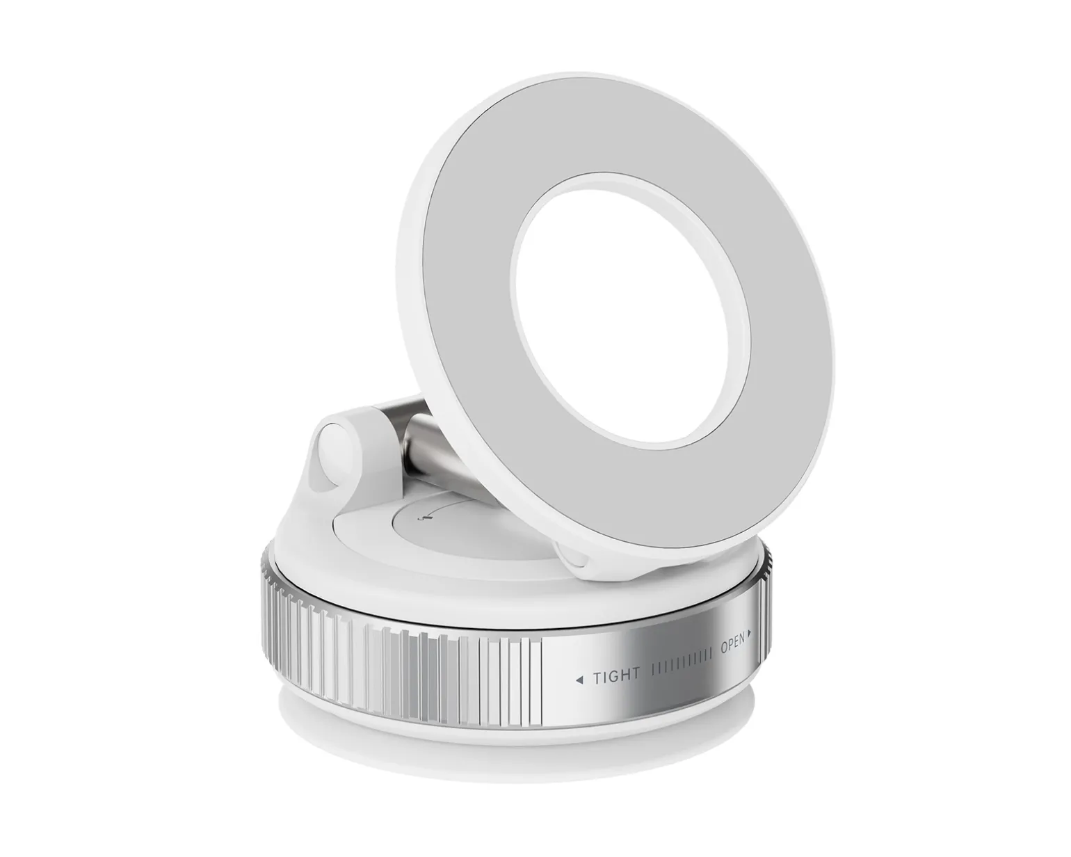 Vacuum Phone Holder with Magnetic Ring - White