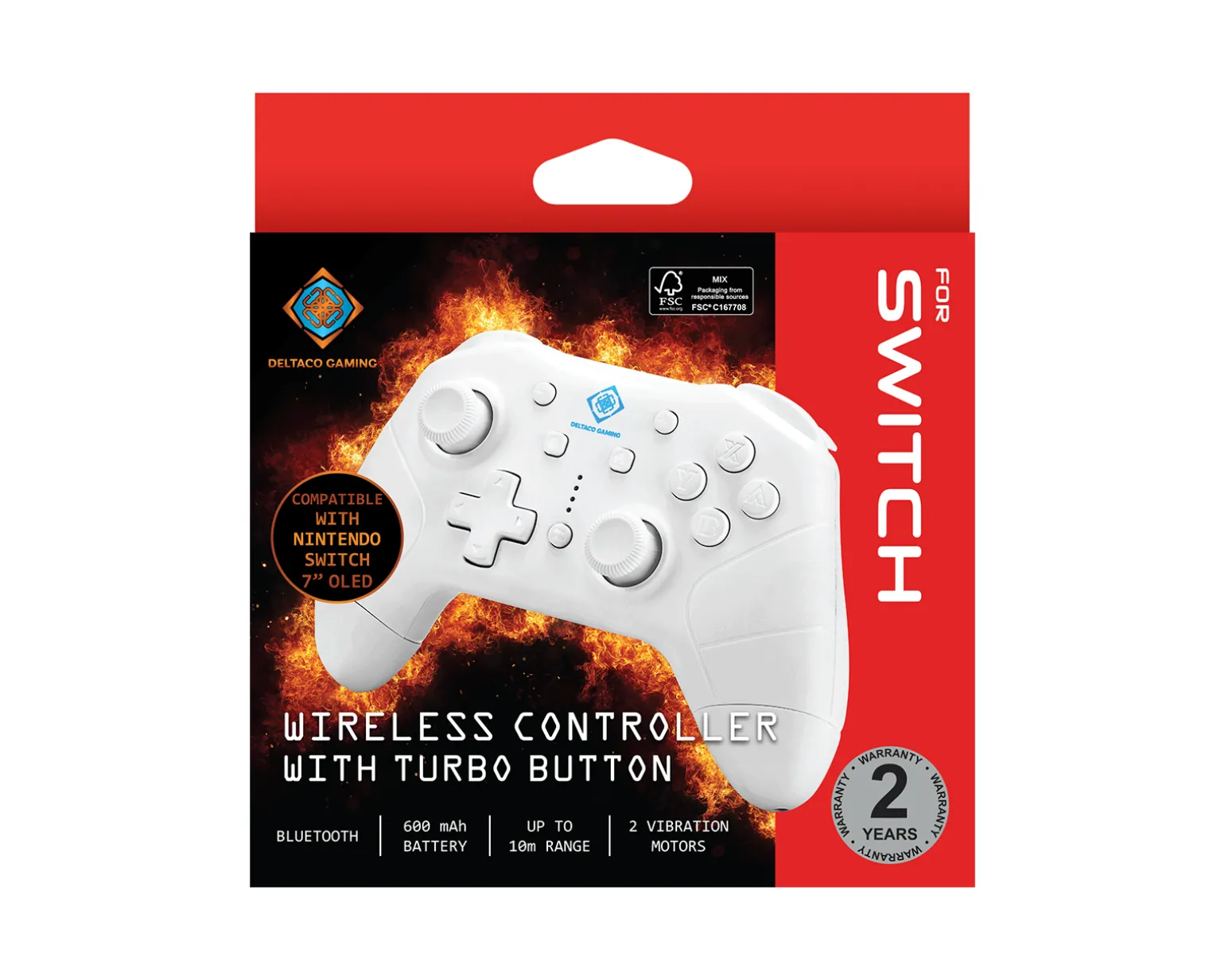 Wireless Controller for Nintendo Switch/PC/Android - White