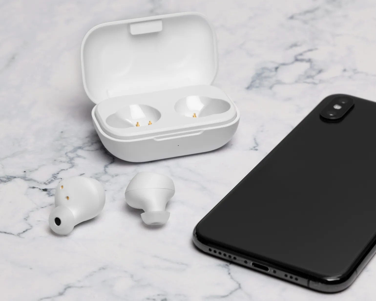 Wireless In-Ear Headphones with Charging Case, TWS - White