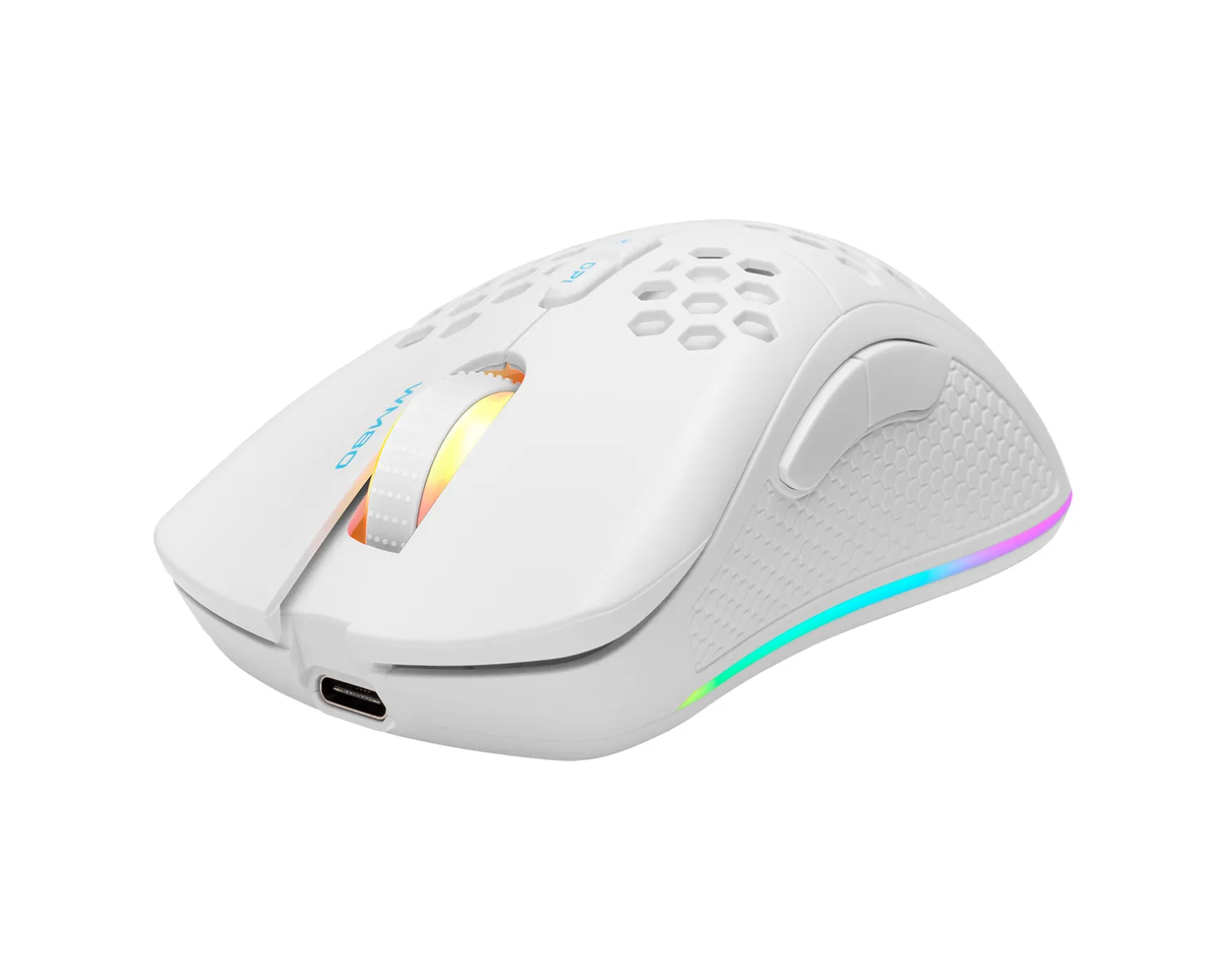 WM80 Wireless RGB Gaming Mouse Ultralight - White