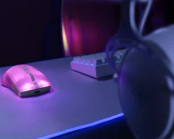 WM89 Wireless Semi-Transparent RGB Gaming Mouse - White