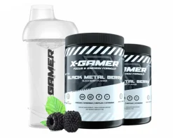 2 x 600g X-Tubz HOFFA Black Metal Berry- 60 Servings + Shaker