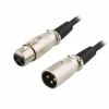 XLR Cable, 3-pin Male - 3-pin Female, 2m - Black