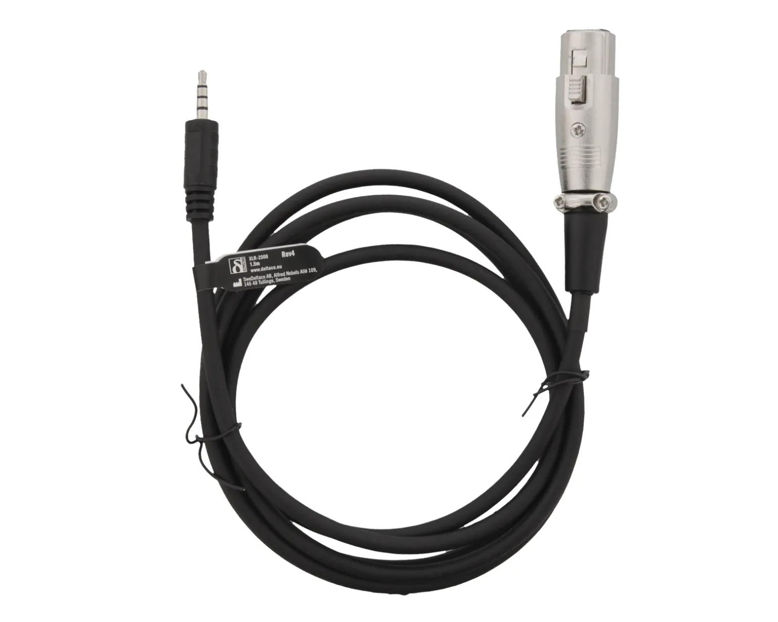 XLR Cable to 3.5 mm 1.5 Meter, 3-pin XLR, Cisco pinout - Black