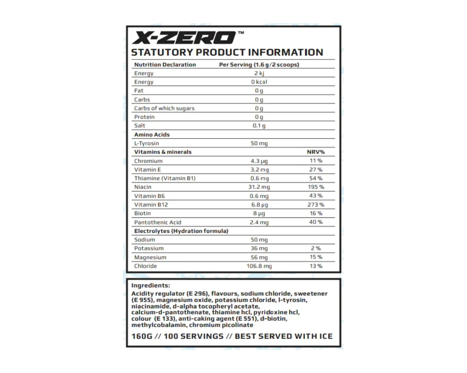 X-Zero Hydration+ Pink Lemonade - 100 Servings