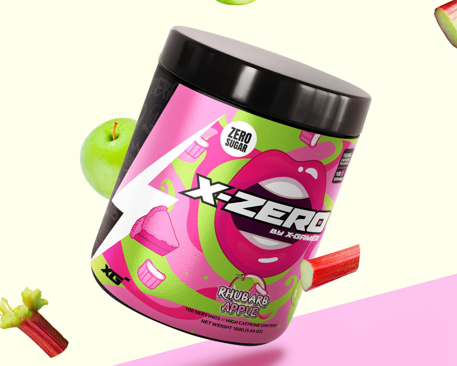 X-Zero Rhubarb Apple - 2 x 100 Servings