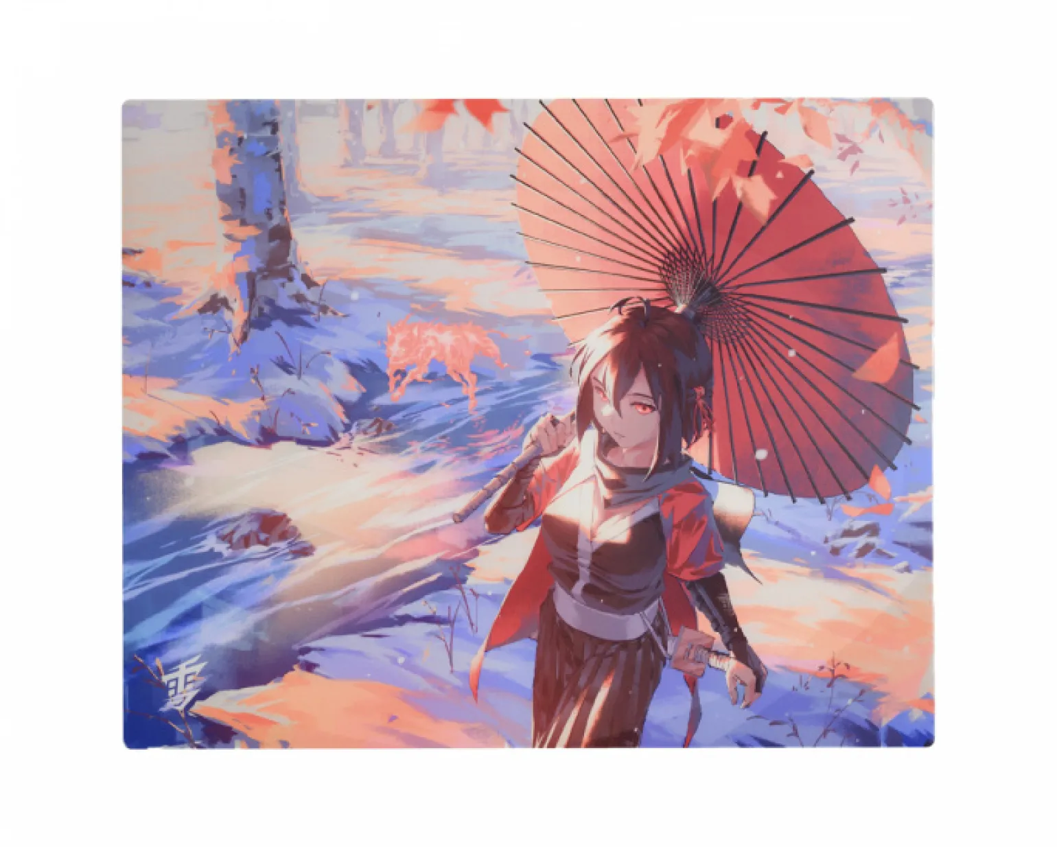 Yuki Glass Mousepad - Kitsune - L